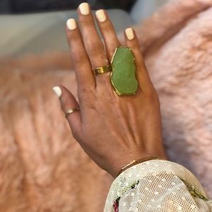 Sea foam green large cocktail ring